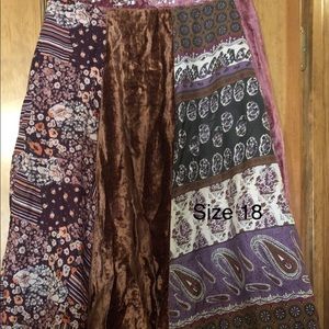 Mixed media full maxi skirt